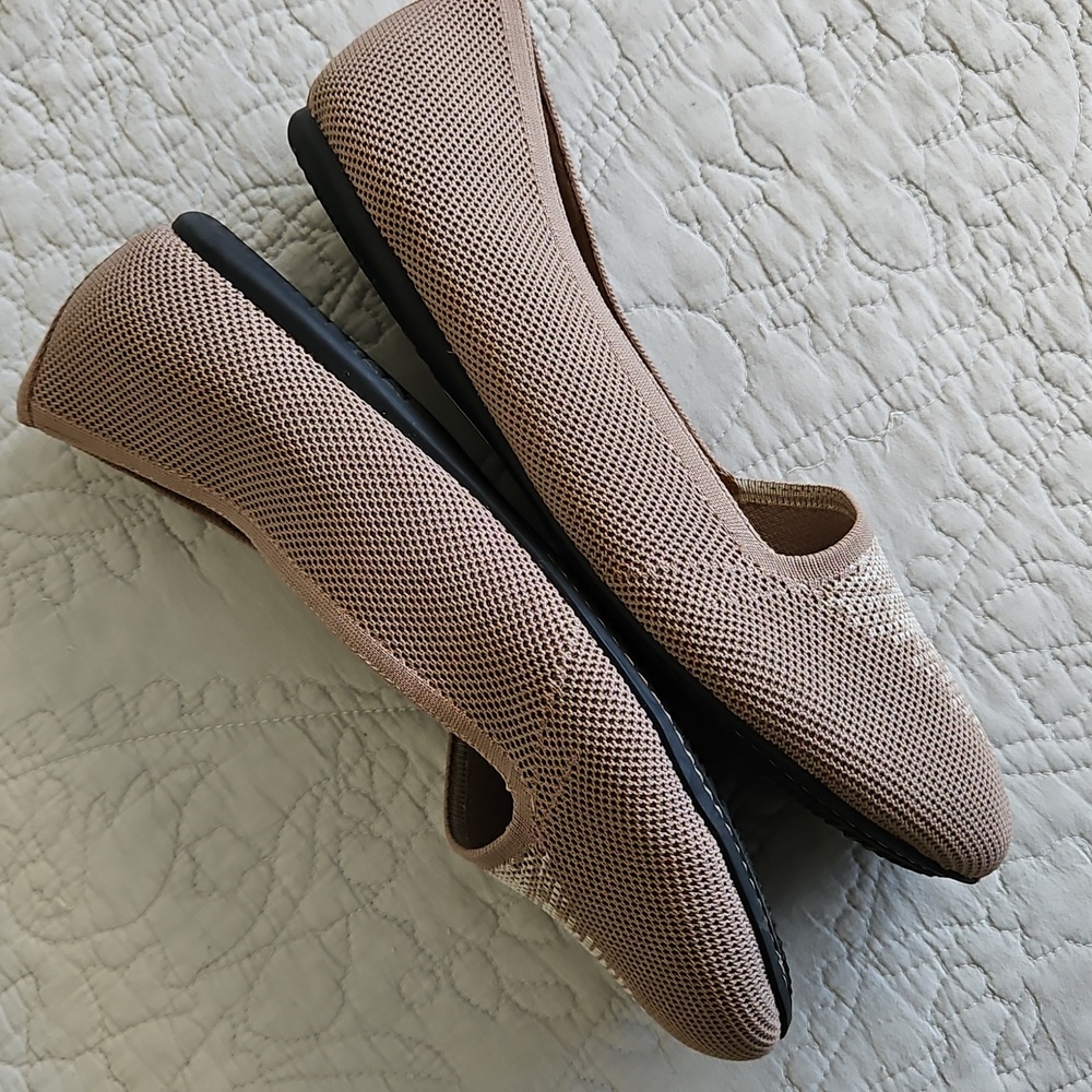 Softwalk Sicily Tan Ballet Flat Knit Loafer Size 10.5 - Picture 7 of 12